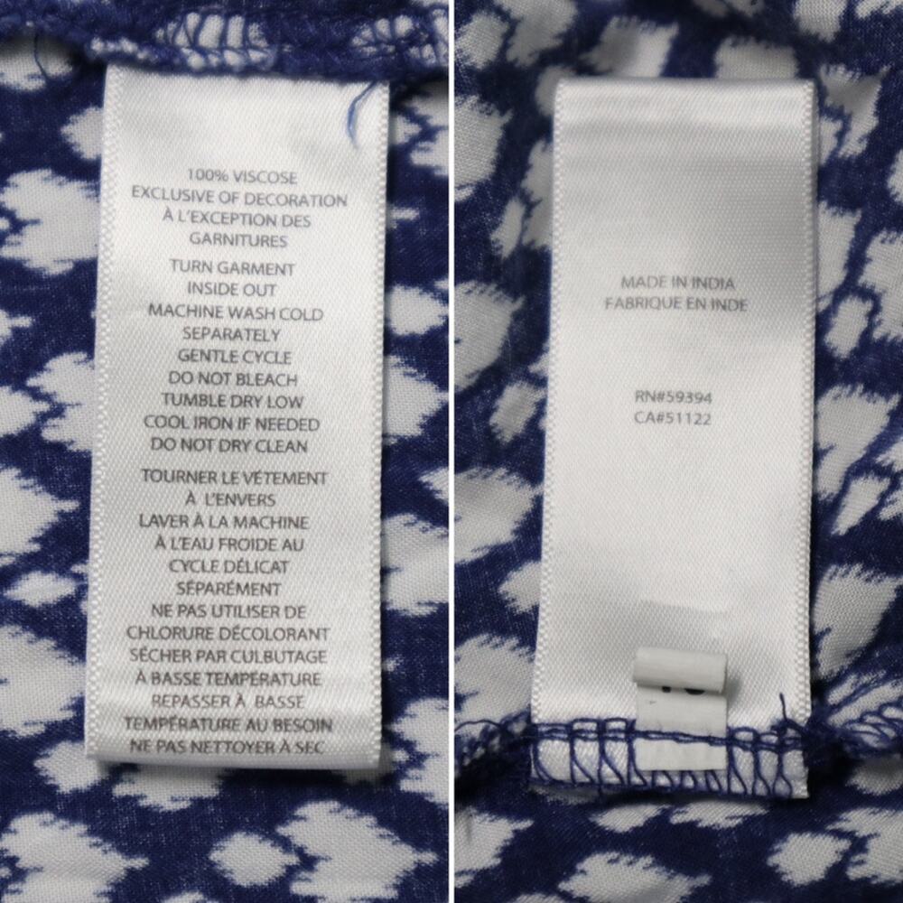 BeachLunchLounge Size M Kayla Shift Dress Boho Patterned Blue White - Picture 10 of 10